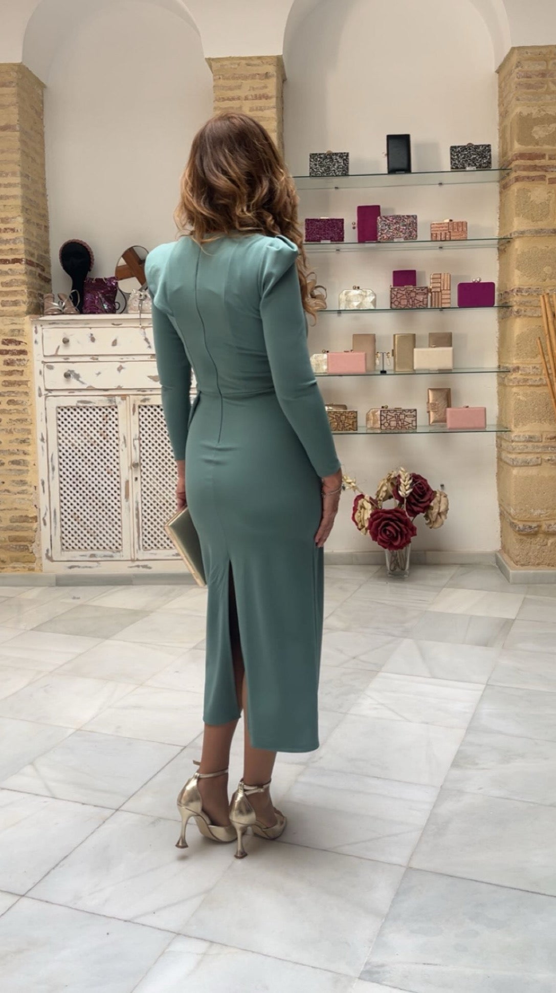 Vestido Marisa Verde Empolvado