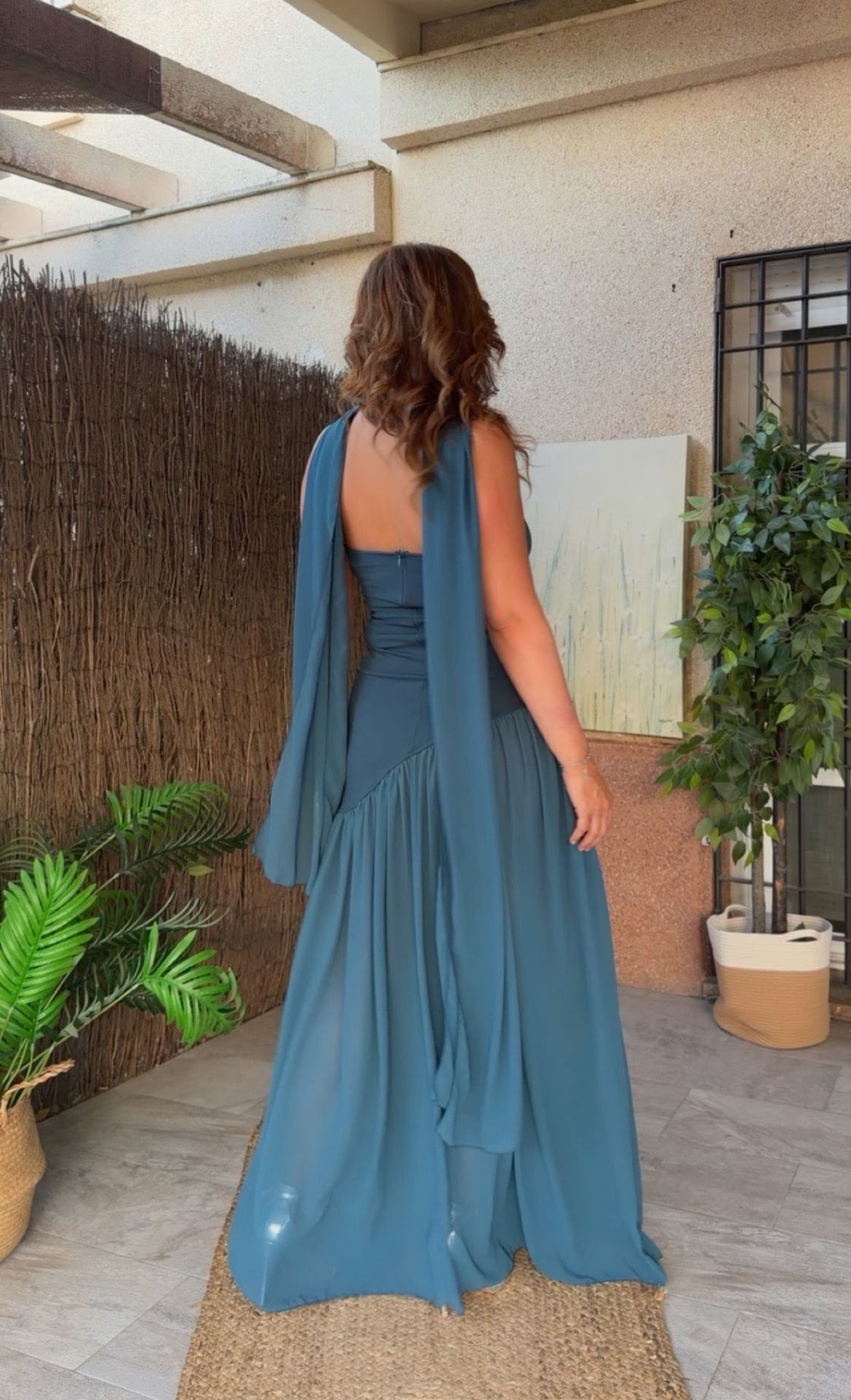 Vestido Vela Azul Petróleo