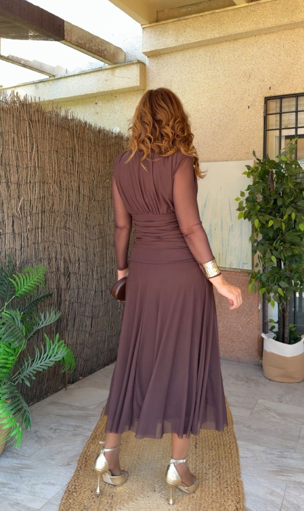 Vestido Cornelia Liso Chocolate