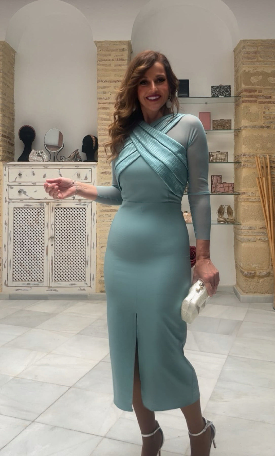 Vestido Alexia Verde Empolvado