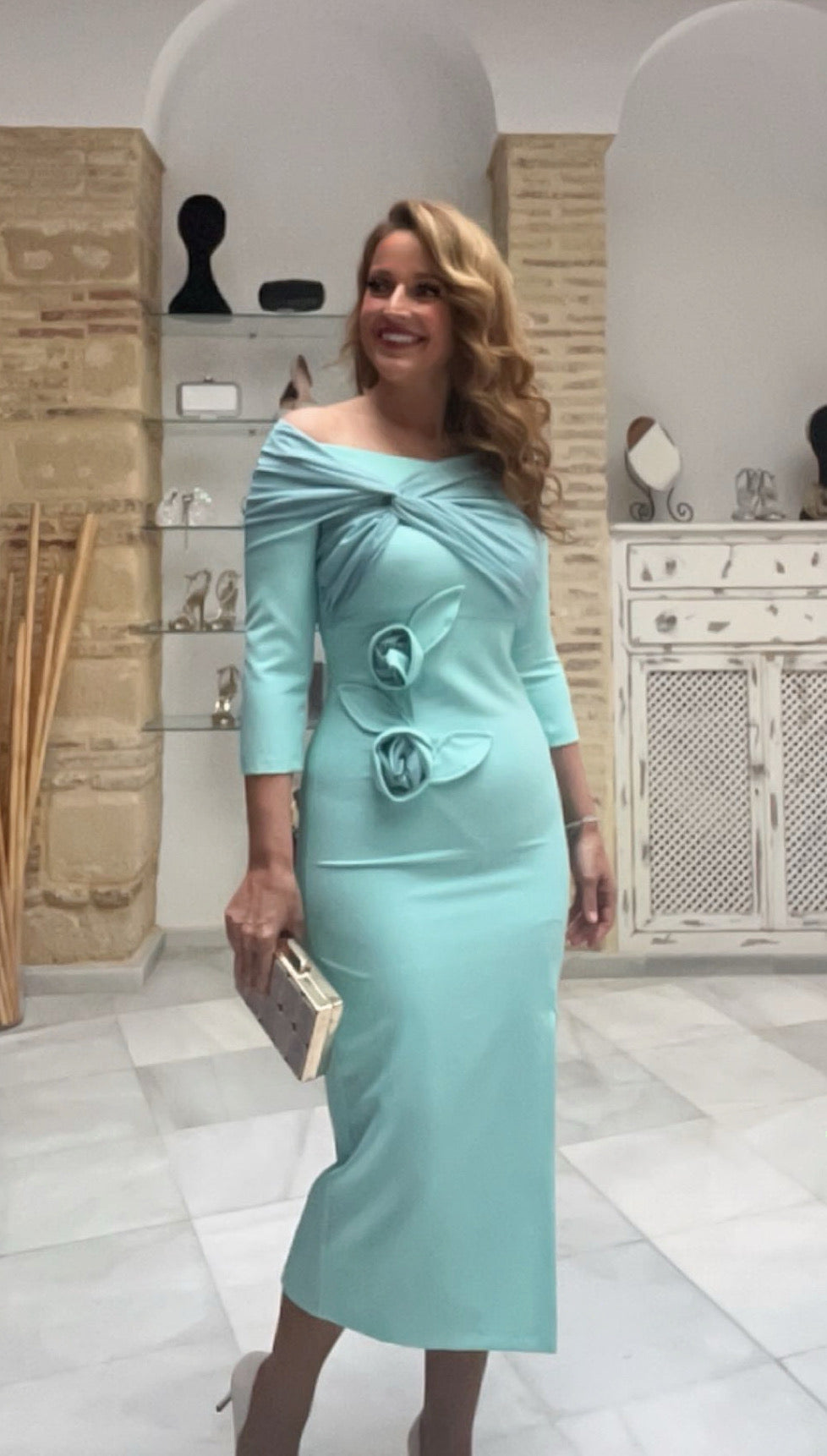 Vestido Paula Verde Agua