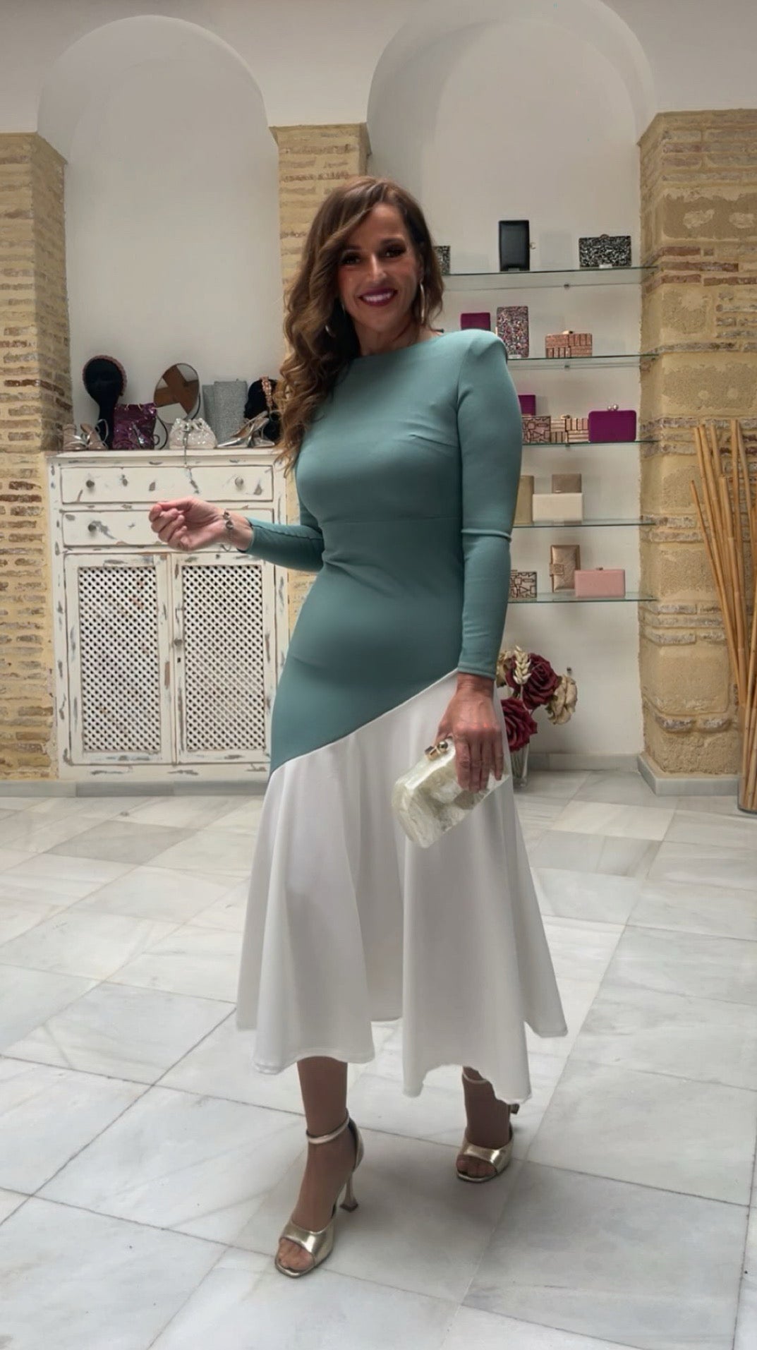 Vestido Noemí Verde Empolvado