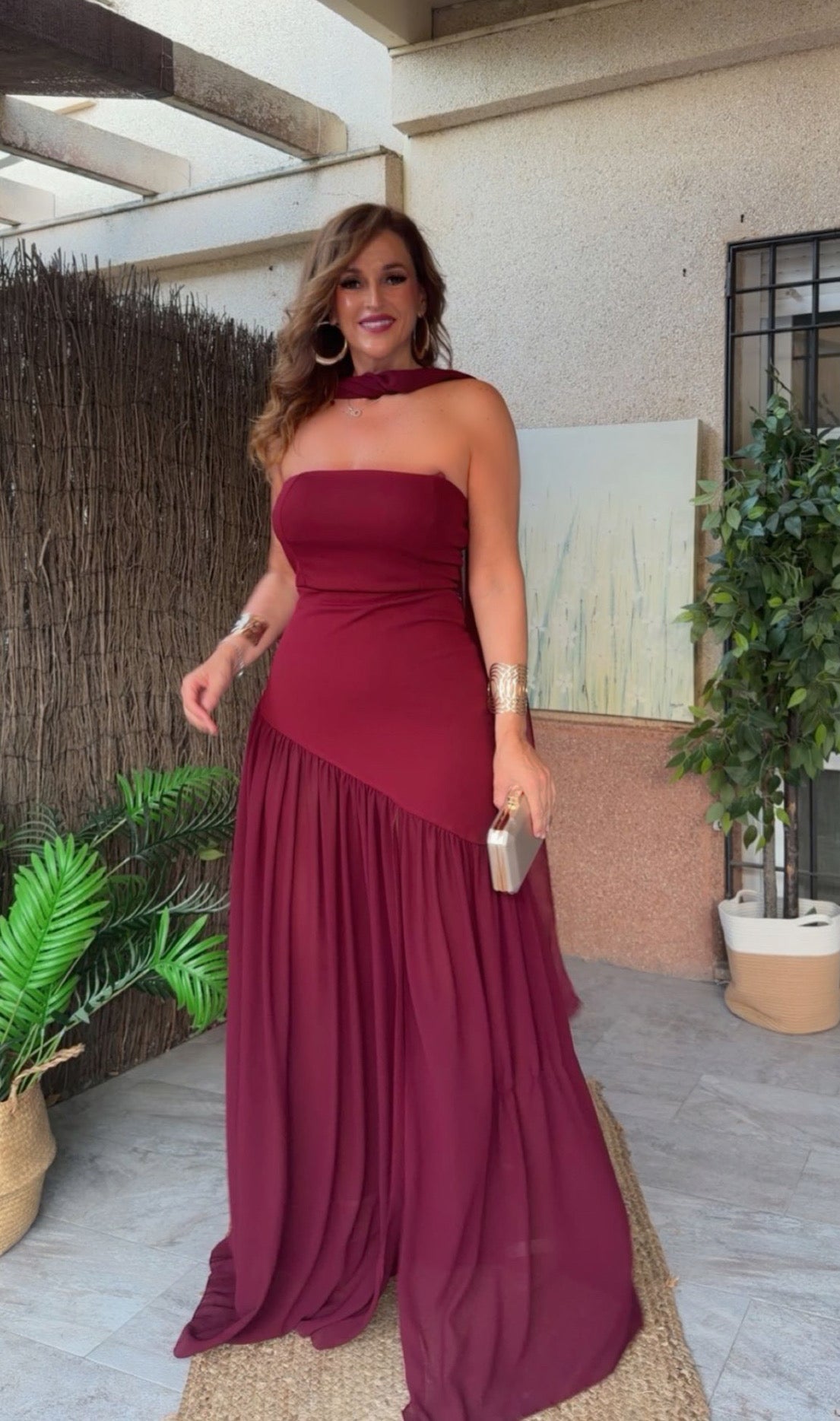 Vestido Vela Burdeos