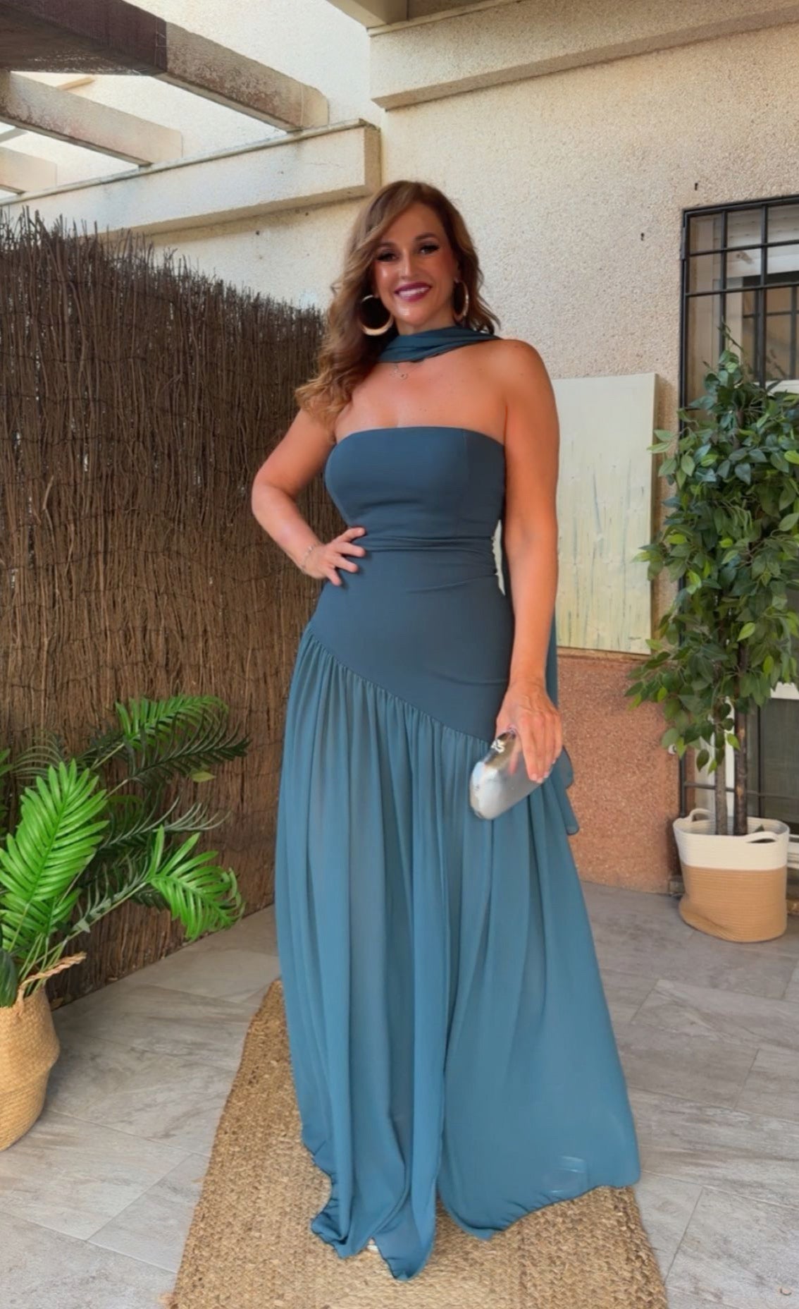 Vestido Vela Azul Petróleo
