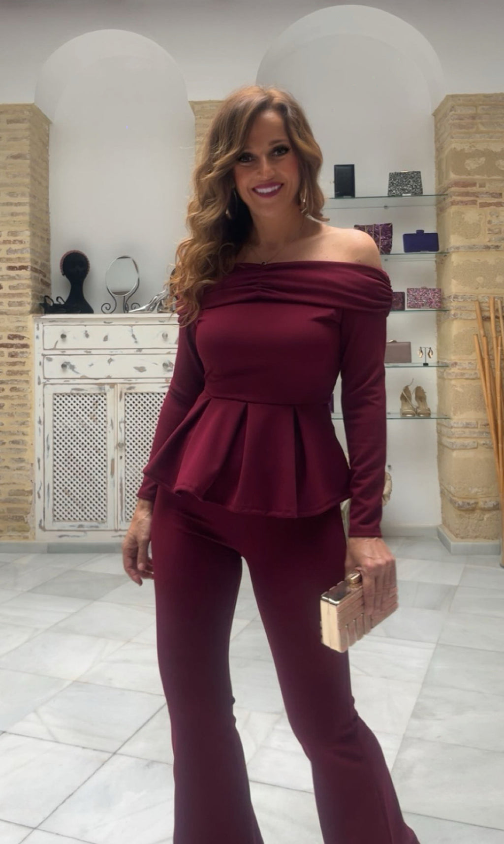 Conjunto Luz Burdeos