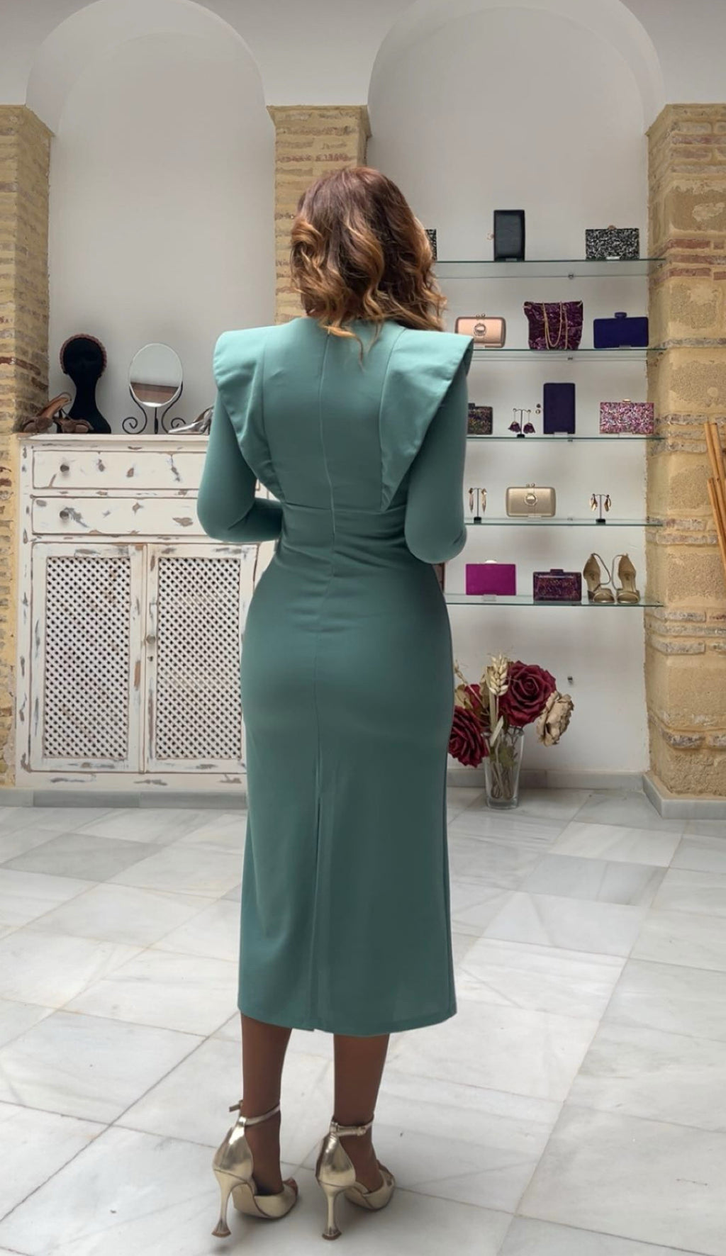 Vestido Barbara Verde Empolvado