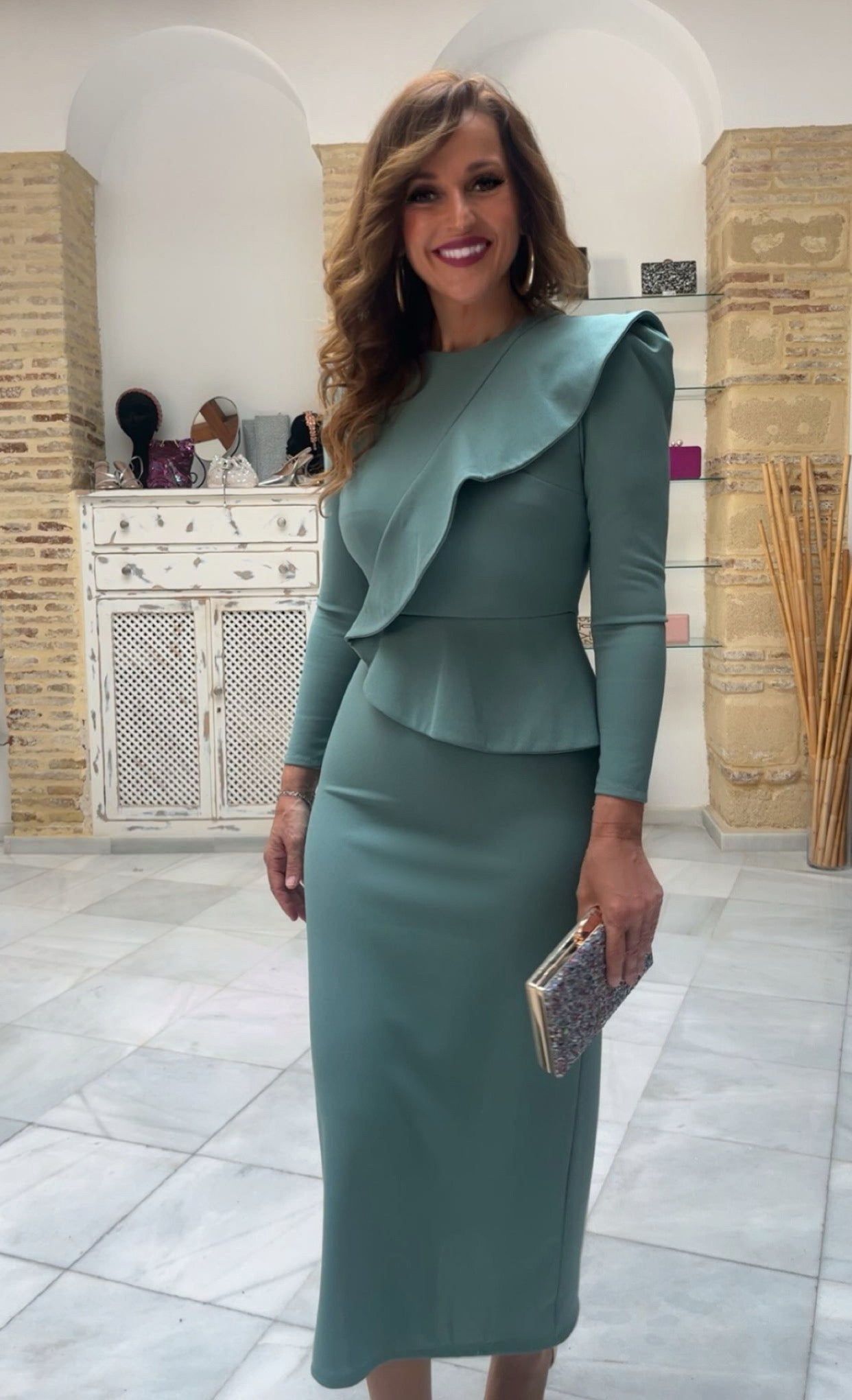 Vestido Marisa Verde Empolvado