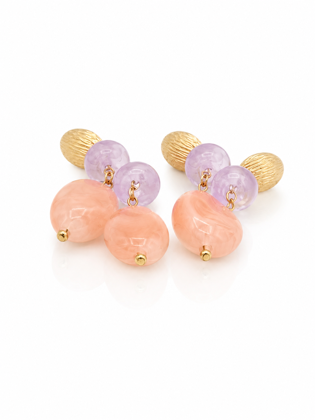 Pendientes Lavanda y Melocotón